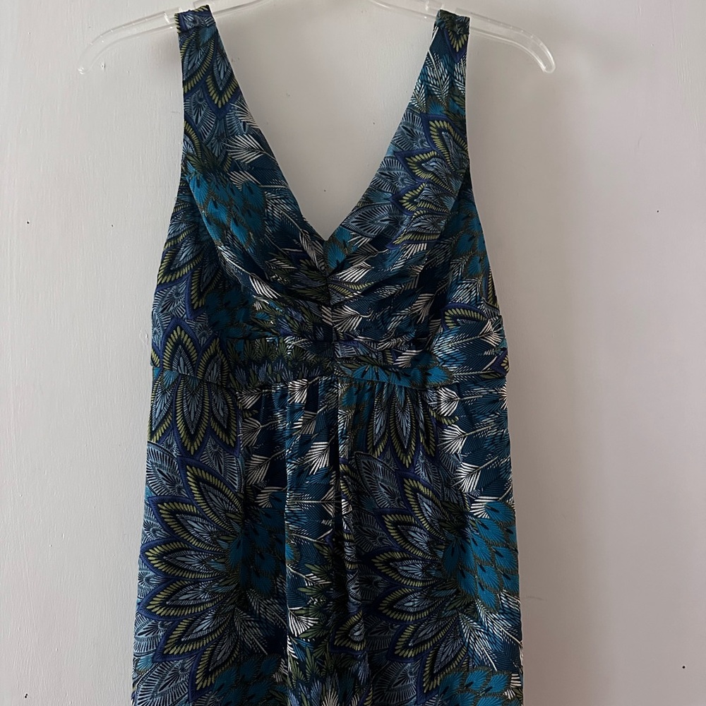 APT.9 Teal and Navy Patterned Top